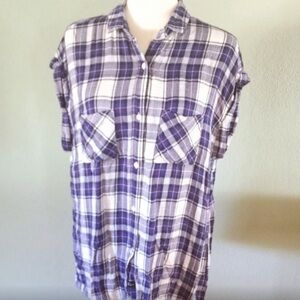 Rails plaid sleeveless button down shirt size L